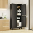 thumbnail image 6 of 75" H Tall Kitchen Pantry Cabinet, Pantry Storage with Doors and 3 Adjustable Shelves, Metal Storage, Cupboard for Kitchen, Black, 6 of 9