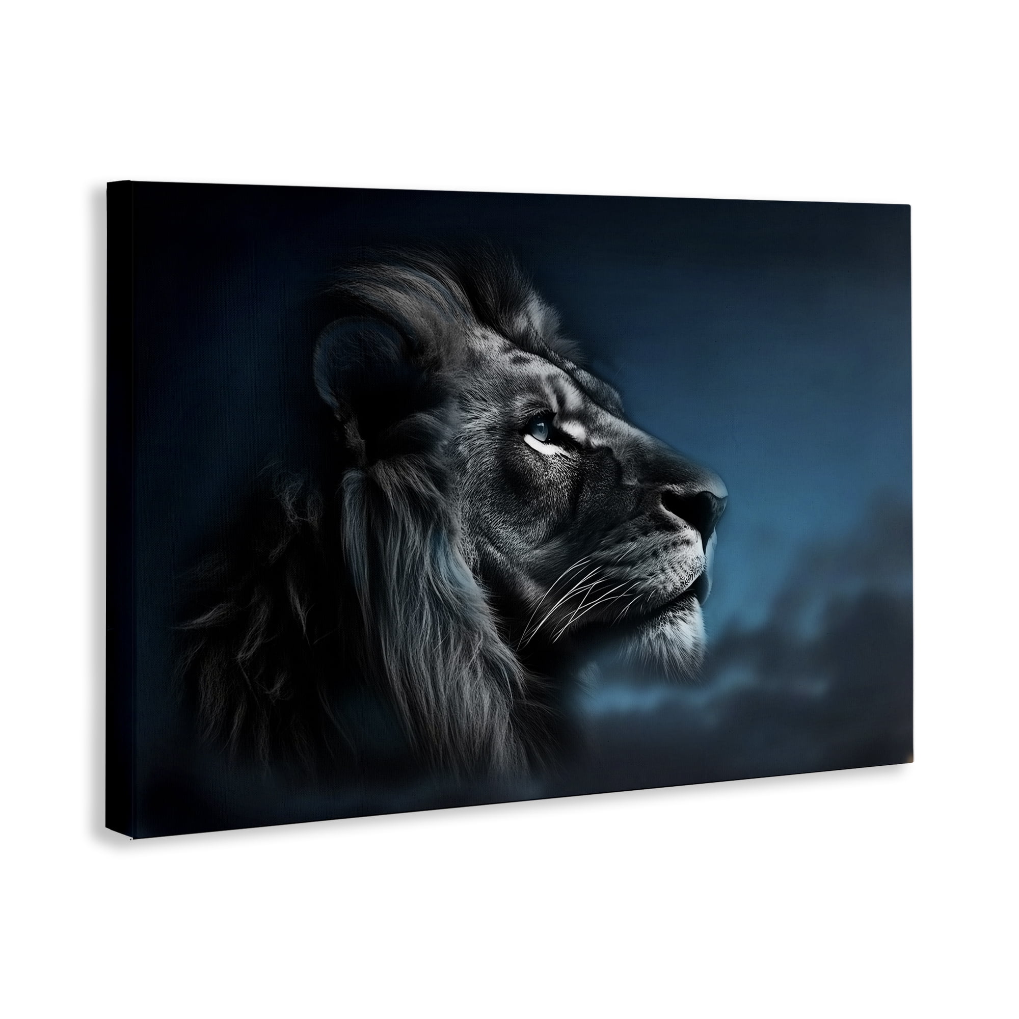 Stupell Industries Intense Gazing Lion Animals & Insects Painting Gallery Wrapped Canvas Art Print Wall Art, 45 x 30
