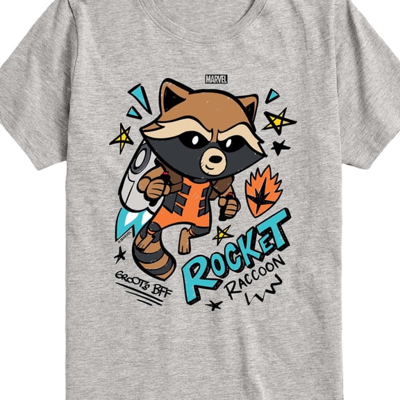 Guardians Of The Galaxy - Scribble Rocket - Youth Boys Short Sleeve Graphic T-Shirt