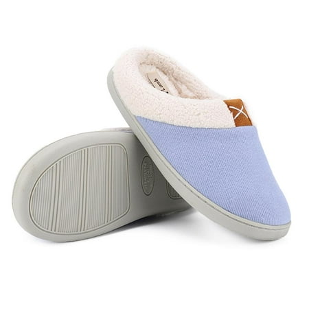 

Womens Mens Comfort House Slippers Memory Foam Cozy Warm Bedroom Shoes Furry Slip on Slippers Indoor Outdoor Non Slip