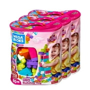 Mega Bloks First Builders Pink 80 Piece Big Building Blocks Bags DCH62 (3 Bags)