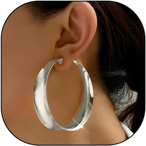 Zephyriana Chunky Gold Hoop Earrings Big Large Thick Hoops Earrings Statement Hoop Dangle Earring for Women Trendy Jewelry Gift