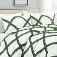 thumbnail image 3 of D.N.G. BEDDINGS 3 Piece Luxury Two Tone Diamond Ruffle Pattern Comforter Set Premium Super Soft, All Season 800 Thread Count 100% Egyptian Cotton Super King Size Moss/White Solid Color, 3 of 4