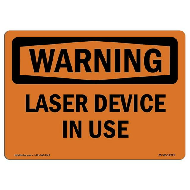 SignMission OS-WS-D-35-L-12229 Panneau d'Avertissement OSHA - Dispositif Laser en Cours d'Utilisation