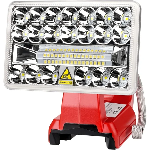2000LM Cordless LED Work Light Flashlight Jobsite Light for Milwaukee 18v Li-ion