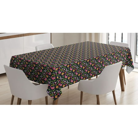 

Birds Tablecloth Composition of Spring Season Flora and Fauna Foliage Leaves Butterflies and Ladybugs Rectangular Table Cover for Dining Room Kitchen 60 X 90 Inches Multicolor by Ambesonne