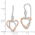 thumbnail image 2 of 925 Sterling Silver & Rose Vermeil Heart Dangle Earrings, 2 of 6