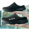 thumbnail image 2 of Men's All Black Knit Slip On Backless Mule Casual Walking Shoes, Breathable Lightweight Non-Slip Wide Toe Lazy Daily Driving Indoor Outdoor Footwear, 2 of 4