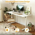thumbnail image 3 of CubiCubi Height Adjustable Electric Standing Desk, 55 x 24 Inches Stand Up Table, Sit Stand Home Office Desk with Splice Board, White Frame/White Top, 3 of 13