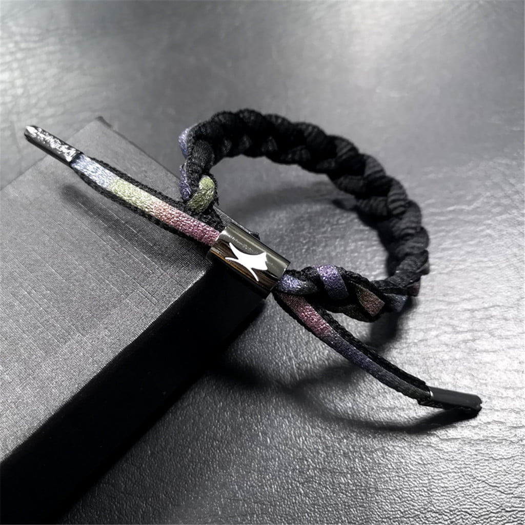 1 Pair of Reflective Laces Braided Braided Bracelet, TXBH Shoelaces 