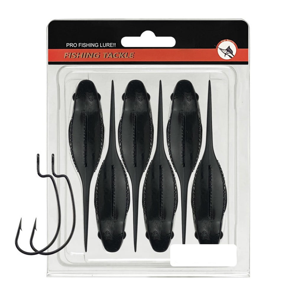 6 Pcs 10cm Swimbait Longue Queue Faux Têtard Appât Souple Coulant Flottant Wobblers