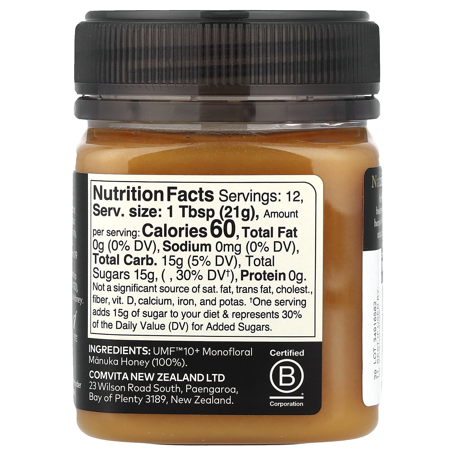 Raw Manuka Honey, Certified UMF 10+ (MGO 263+), 8.8 oz (250 g), Comvita