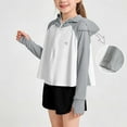 thumbnail image 5 of Girls Sun Jacket UPF50+ Long Sleeve Zip Up Hoodie Coat Fishing Hiking UV-Protection Light Cropped Outwear (1-2 Years, Gray), 5 of 8