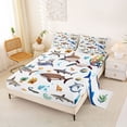 thumbnail image 2 of Feelyou Tropical Shark Coral Full Size Sheets for Boys Girls Kids, Underwater Ocean Animal Bed Sheets, White, 4-Piece, 2 of 5