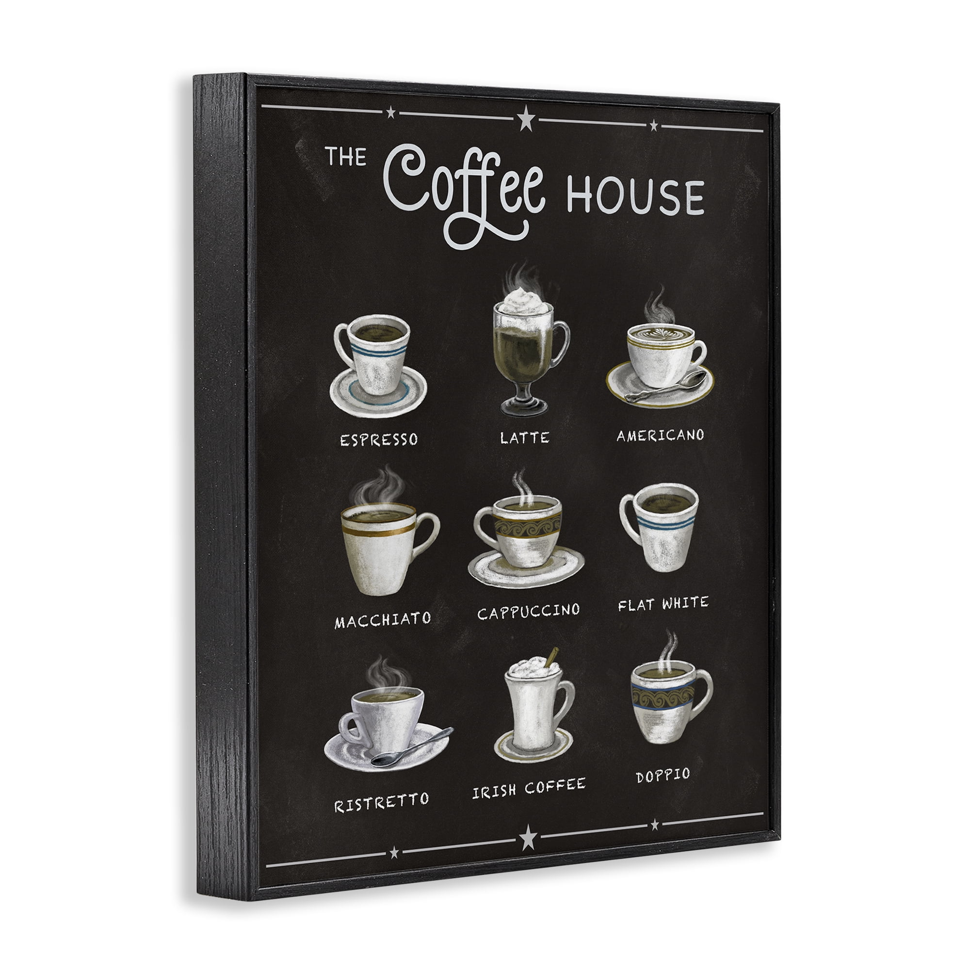 Stupell Industries The Coffee House Menu Black Framed Giclee Art, design by Conrad Knutsen