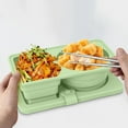 thumbnail image 2 of Silicone Reusable Snack Containers Double Compartment, Leakproof Food Storage Box for Klds & Adults, Portable Lunch Box for Sch00l, Office, Travel, Dishwasher Safe, Eco-Friendly Meal Prep Container, 2 of 8