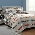 thumbnail image 2 of Lush Decorr Race Cars Reversible Oversized With Printed Sheet Set Comforter Blue/Orange 5Pc Set Twin, 2 of 5