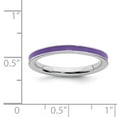 thumbnail image 5 of Solid 925 Sterling Silver Stackable Purple Enameled 2.25mm Ring Eternity Band Size 8, 5 of 6