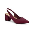 thumbnail image 1 of BLISSFUL STEP Escarpins à Talon Bloc pour Femmes Slingback Talons Bourgogne 8,5, 1 of 8