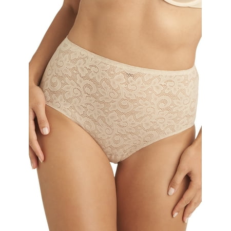 

Women s TC Fine Intimates A4-135 Wonderful Edge All Over Lace Brief Panty (Nude L)