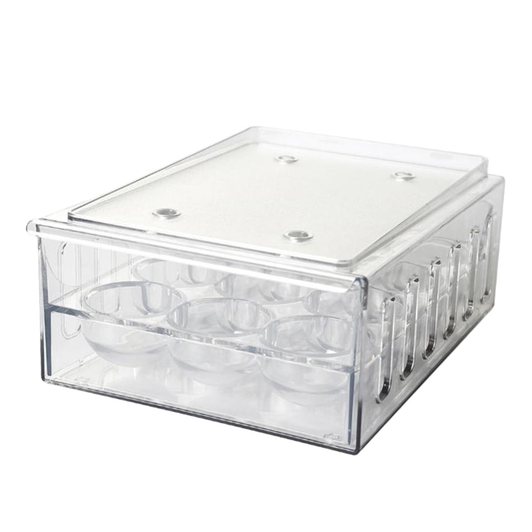 Supvox Transparent Organizer Box with Multi-Compartment Design, PP Storage Container for Refrigerator