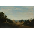 thumbnail image 2 of Frans Post 18x13 Gold Ornate Wood Frame and Double Matted Museum Art Print Titled - Brazilian Landscape with the Village of Igaracu. to the Left the Church of Sts Cosmas and Damian (1659), 2 of 4