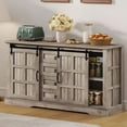 thumbnail image 5 of Craftian 59" Sideboard Cabinet with Adjustable Shelves, Farmhouse Kitchen Buffet Storage Cabinet with Doors & Drawers, Wash Gray, 5 of 11