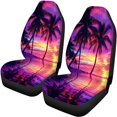 thumbnail image 5 of Pzuqiu Automotive Seat Covers Full Set Easy to Install Polyester Fabric, Compatible with Front Seat SUV Seats, for Trucks Sedans, Palm Tree Sunset, 5 of 10