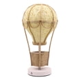 thumbnail image 1 of Lámparas de noche, lámpara de escritorio, globos aerostáticos, lámpara de mesa con pantalla de ratán tejido, acogedora luz LED de noche para dormitorio, guardería o sala de estar, lámpara de mesa deco, 1 of 6