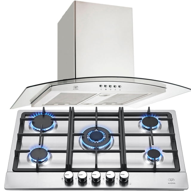 Combo Parrilla a Gas 5 Quemadores AI5 Campana de Isla 76 cm CEVD90C AVERA AI5CEVD90C