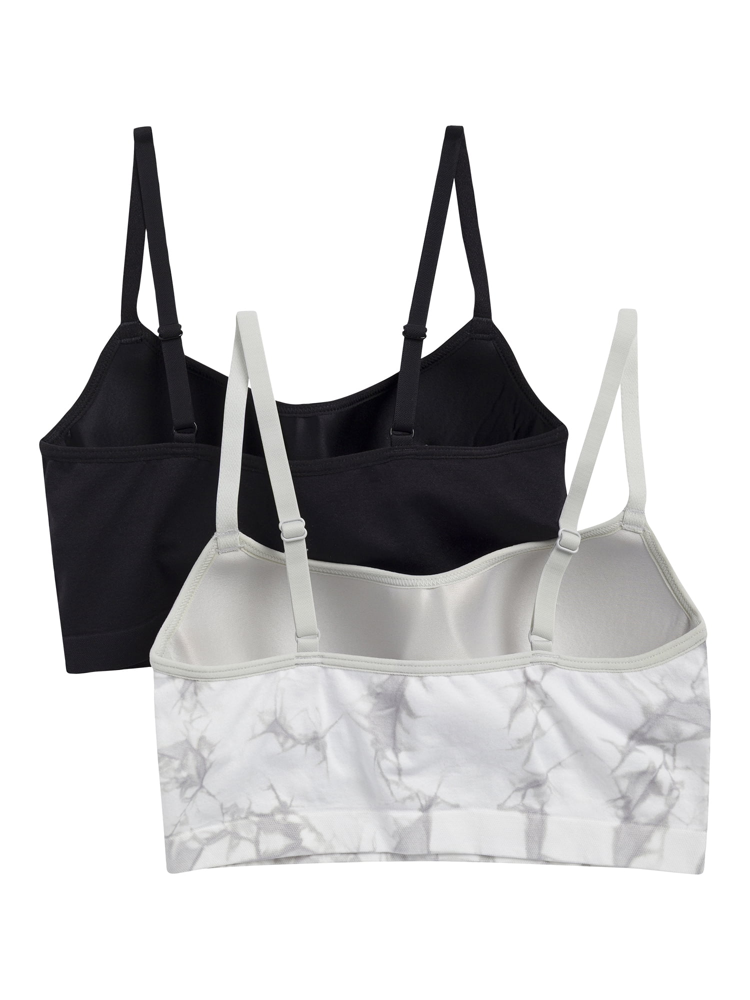 Wonder Nation Girls' Seamless Recycled Molded Longline Bra, 2-pack, Sizes XS-2XL
