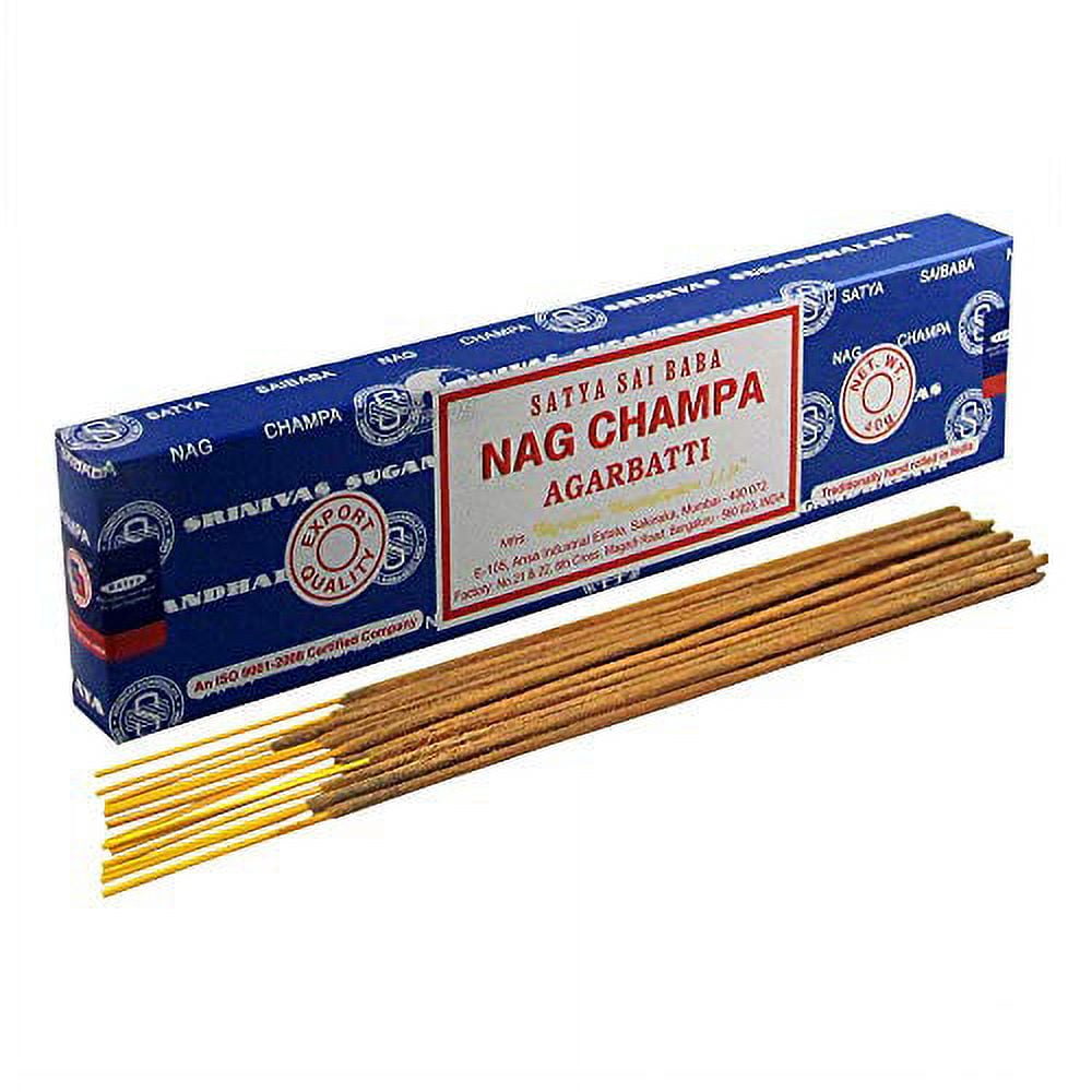 Satya Sai Baba Nag Champa Agarbatti Pack of 12 Incense Sticks Boxes 40gms Each Supreme Hand Rolled Incense Sticks