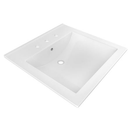 American Fibertek Single - American Imaginations Ceramic 22'' Single Bathroom Vanity Top
