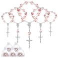 thumbnail image 2 of Recuerdos de bautizo que incluyen 25 rosarios rosas para bautizo, rosarios para bebés, mini rosarios y 25 bolsitas de organza. Regalos de bautizo., 2 of 5