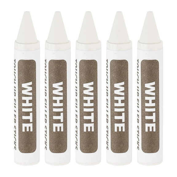 Uxcell Furniture Repair Wood Markers, 5 Pack White Wood Wax Filler Sticks, Touch Up Pen Crayons for Scratches, Wood Floors, Tables