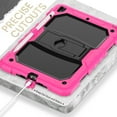 thumbnail image 6 of Shockproof Case for iPad Pro 10.5 2019/2017, Kids Friendly Dual Layer Shockproof Heavy Duty Rugged Hybrid Kickstand Protective Cover with Shoulder Strap & Pencil Holder, Rose, 6 of 7
