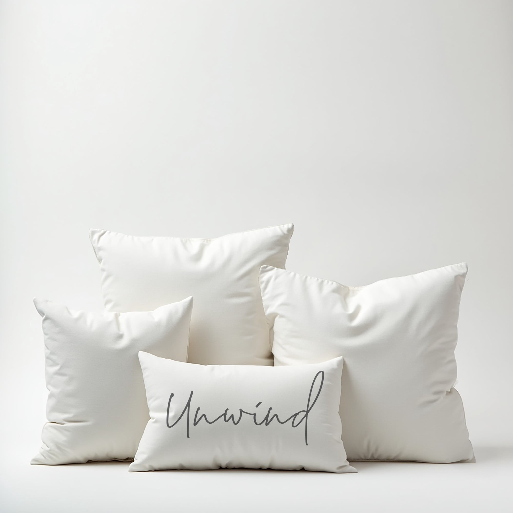 Creative Products Unwind Script White and Grey 14x20 Indoor / Outdoor Pillow