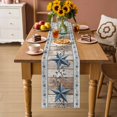 thumbnail image 2 of Texas Star Rustic Table Runner 36 Inches, Country Blue Berry Brown Wooden Plank Bed Runner Dresser Scarves Tabletop for Indoor Outdoor Parties/Ceremony/Banquet, 13"x 36", 2 of 8