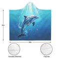 thumbnail image 3 of Cute Dolphin Wearable Blanket Hoodies for Women Men Adults Dolphin Lovers Soft Cozy Ocean Dolphins Hooded Blankets for Travel Sofa Decor Birthday Gifts 60X80 Inch, 3 of 5