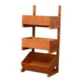 thumbnail image 1 of Estante de suelo, cesta de almacenamiento de frutas, organizador de latas multifuncional de madera. Marrón cálido, 1 of 9