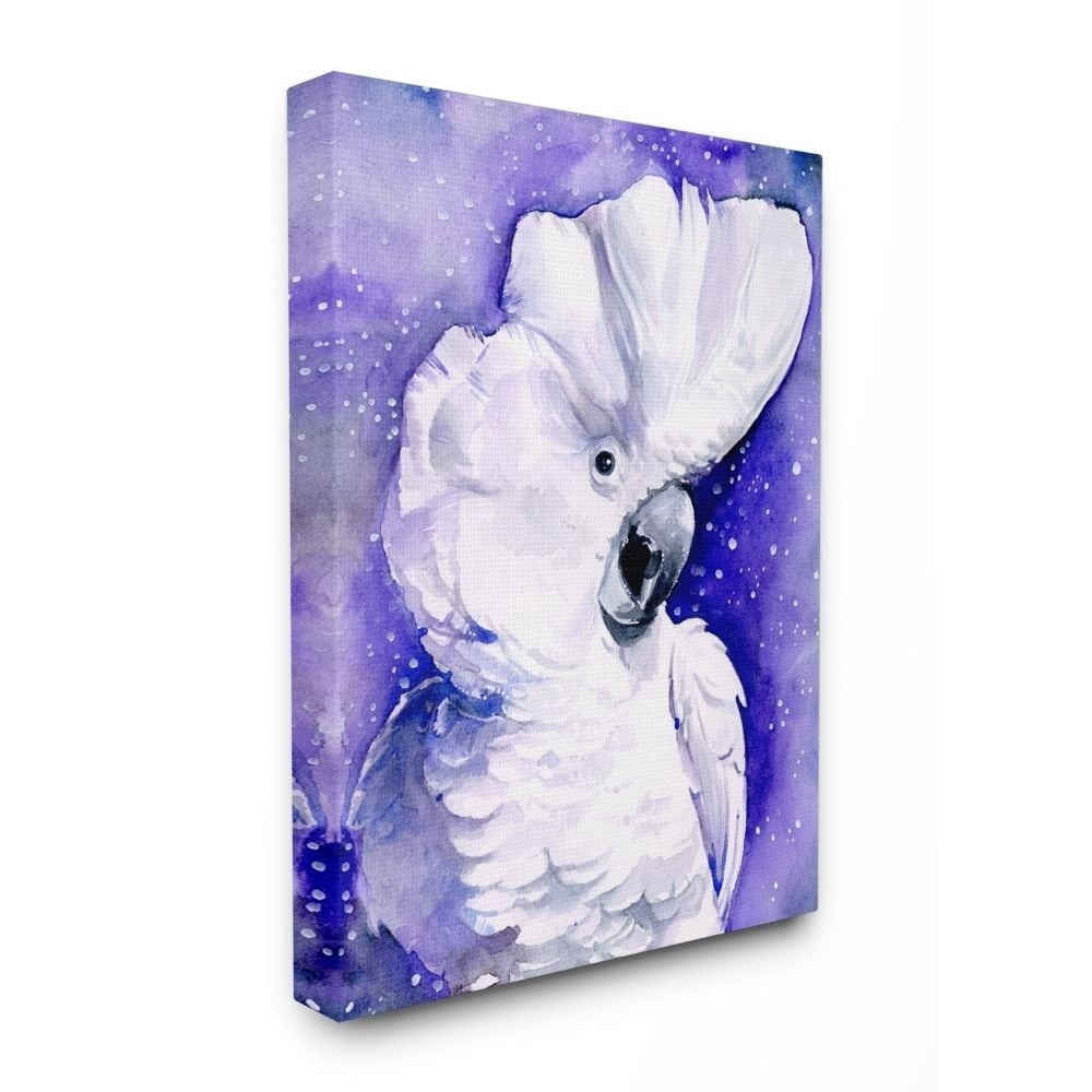 Stupell Home Décor Space Bird Watercolor Animal Purple Painting Canvas Wall Art by Jennifer Paxton Parker
