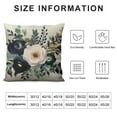 thumbnail image 5 of COMIO  Watercolor Floral Throw Pillow Cover Bouquet Roses Peonies Leaves Boho White Grey Indigo Blue Decorative Rectangular Pillowcase for Sofa and Bed Couch, 5 of 5