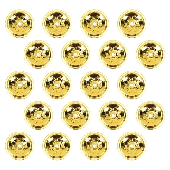 FRCOLOR  20 Pcs Lotus Ghee Lamp Holder Floating Wicks for Oil Candle Soy Golden