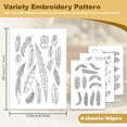 thumbnail image 2 of 44Pcs Feathers Water Soluble Hand Sewing Stabilizers 8.3"x11.7" Feathers Embroidery Pattern Stabilizer 4 Sheets Stick and Stitch Embroidery Paper Sticker, 2 of 8