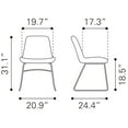 thumbnail image 3 of Tammy Dining Chair Green Dining Chair, Modern Style, Soft and smooth velvet fabric, Plywood, Indoor Dining, 3 of 12