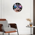 thumbnail image 3 of Decorative Round Wall Clocks Non-Ticking Silent Battery Operated Clocks with Photo for Bedroom,Living Room-The Hawaiian Sunset With Palm Trees(14inch), 3 of 4