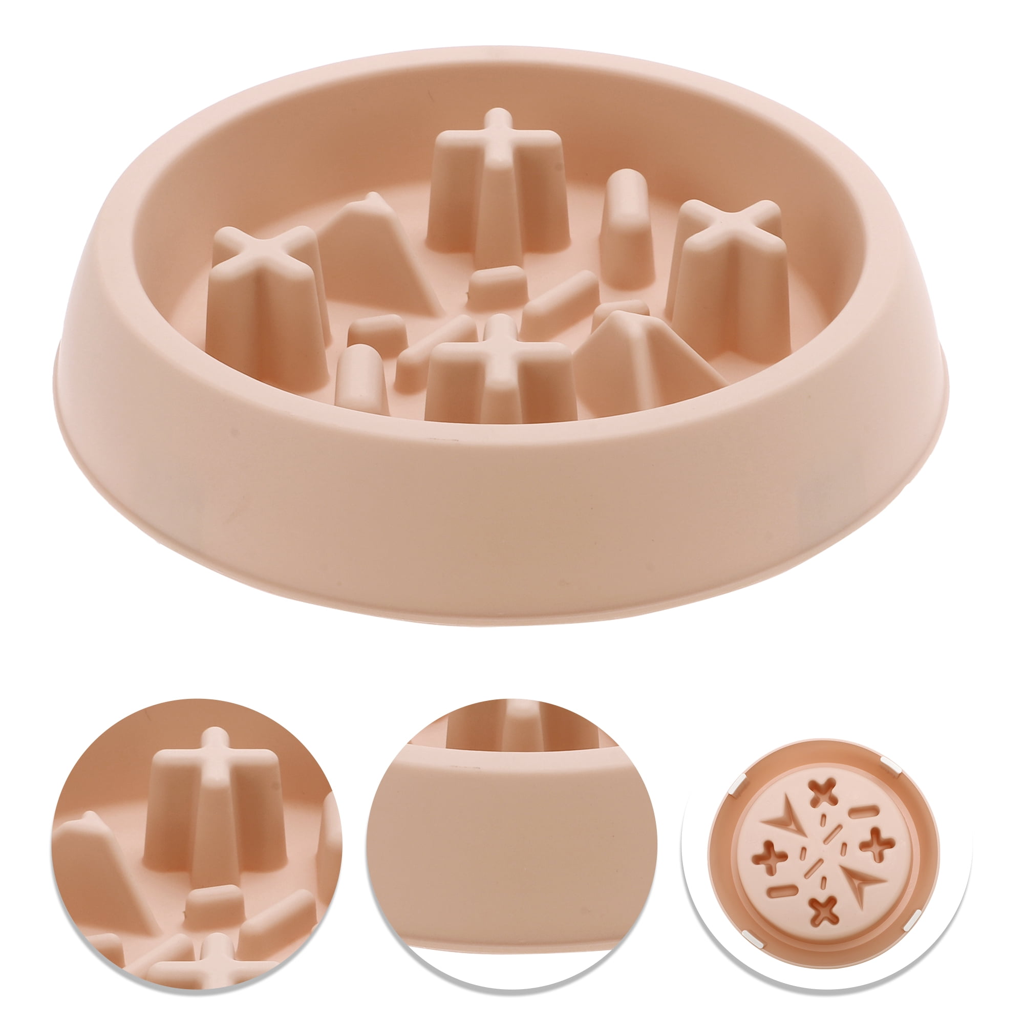 Unique Bargains 1 Pc Convenient Round Dog Bowl for Indoor and Outdoor Pink