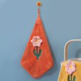 thumbnail image 1 of Toalla de mano de vellón coral para colgar para niños, linda toalla de mano absorbente gruesa con borde de dibujos animados, toalla de mano de cocina, 1 of 6
