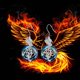 thumbnail image 1 of Decoración del hogar, Decoración de habitaciones, Decoración de paredes El fuego dentro de mí arde más brillante que el fuego que me rodea. Pájaros voladores. Pendientes colgantes., 1 of 4