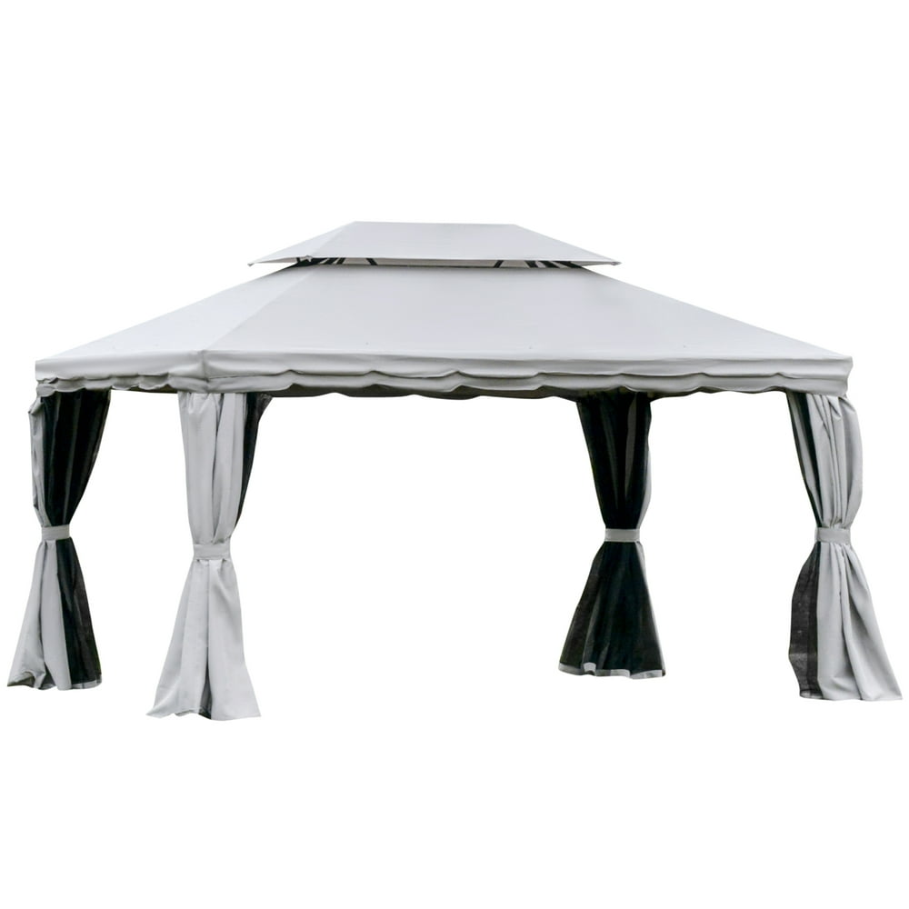 Outsunny 13' x 10' Outdoor Patio Gazebo Canopy with 2Tier Polyester